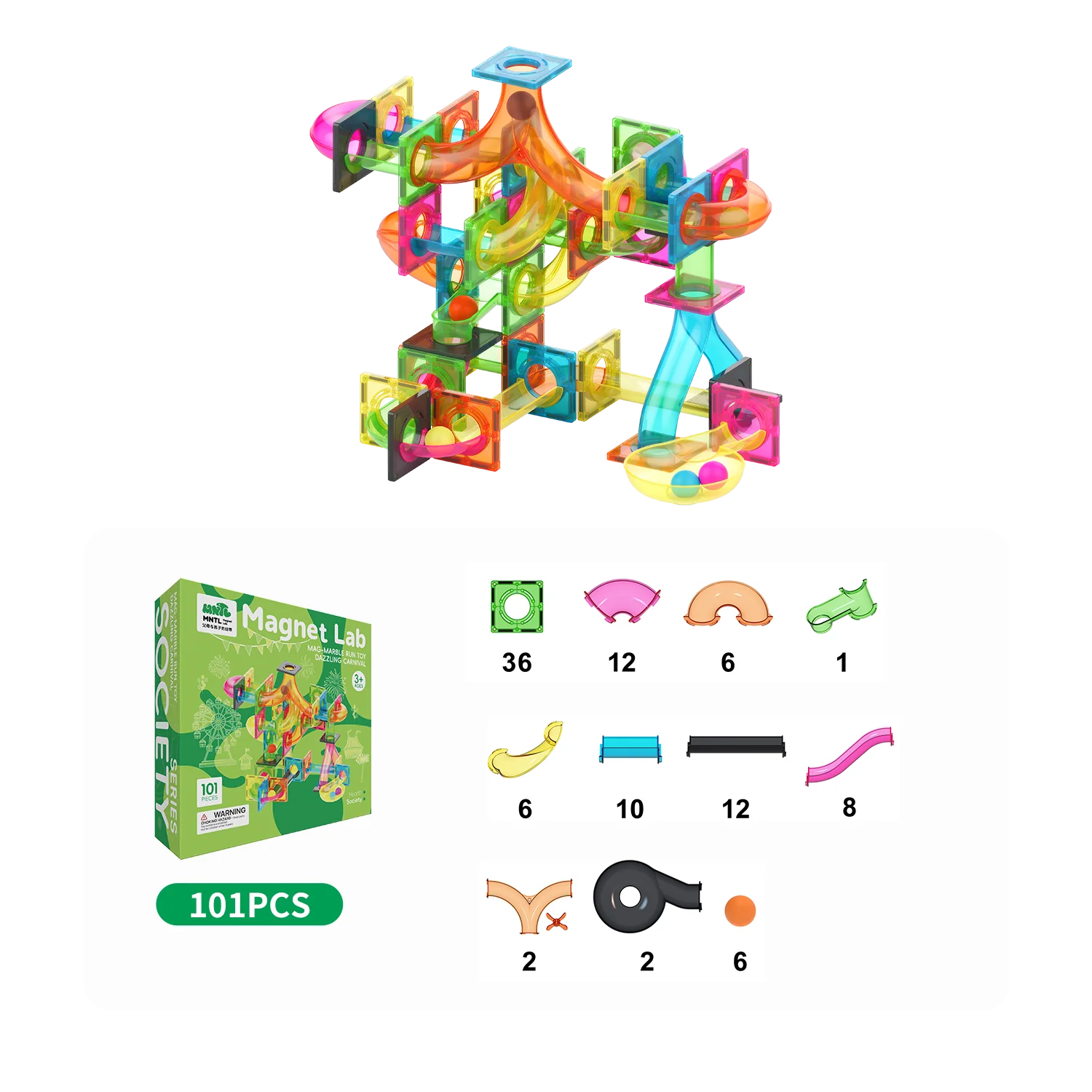 MNTL Magnetic Building Toys - 101pcs Educational Fun