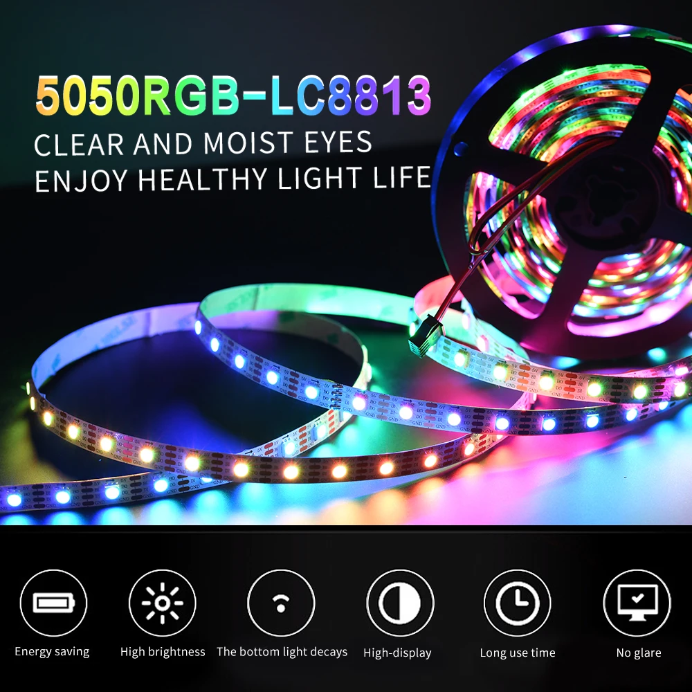 DC5V Colorful WS2813 Digital Rgb Led Light Strip WS2813 5050 smd full color Addressable RGB LED Strip Lighting