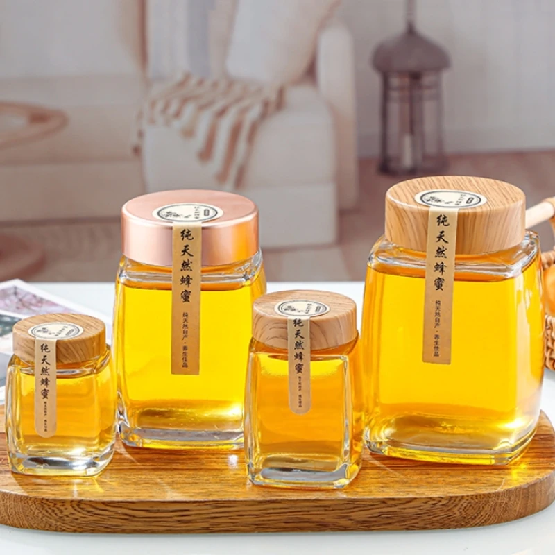 Empty Luxury Quadrate Honey Jar 50ml 100ml 180oml 280ml 360ml 500ml