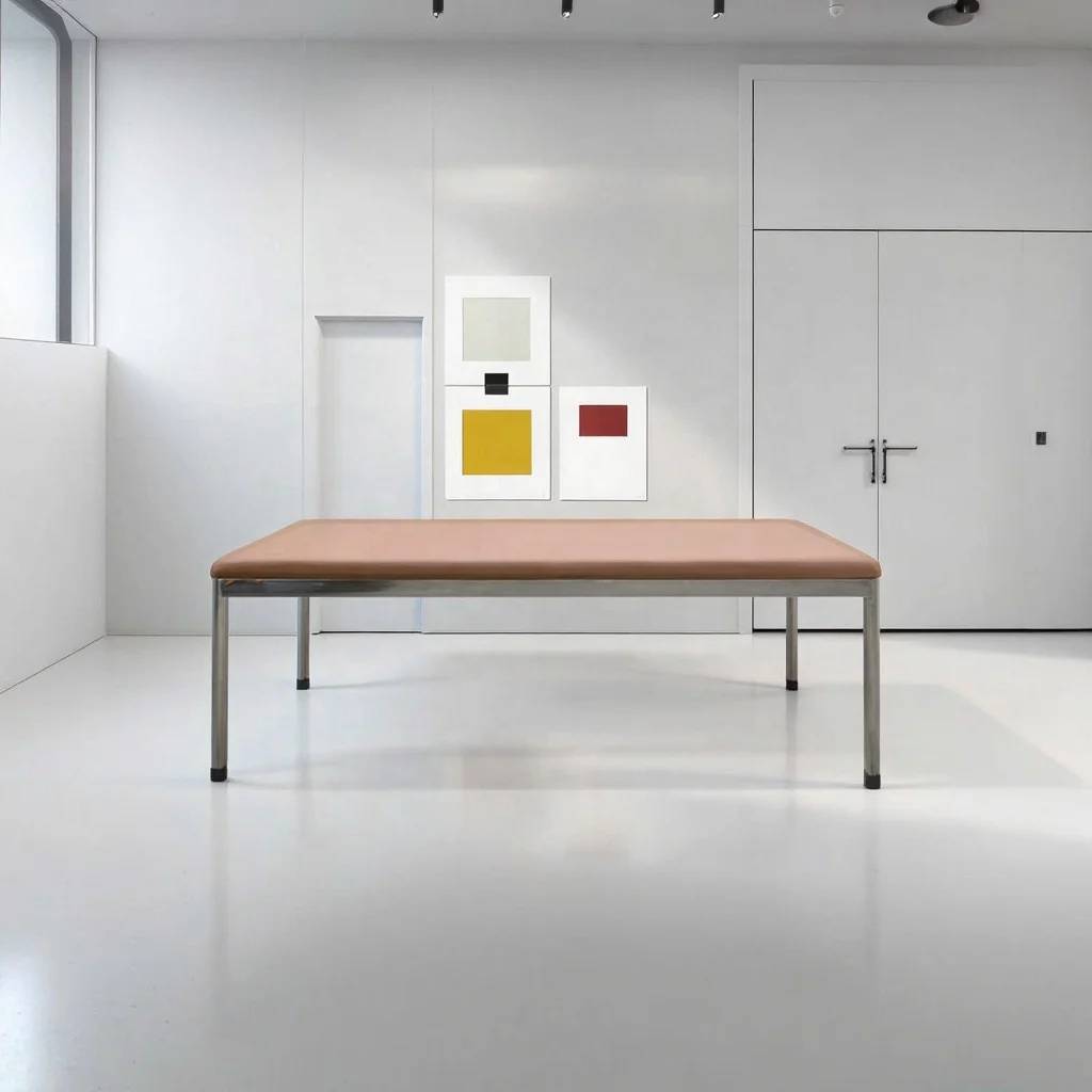 Premium Modern Stainless Steel Medical Examination Table with Leatherette Padding for Hospital and School Use 5