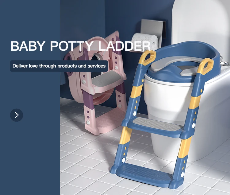 Folding Plastic Kids Child Baby Potty Training Toilet Seat With Ladder ...