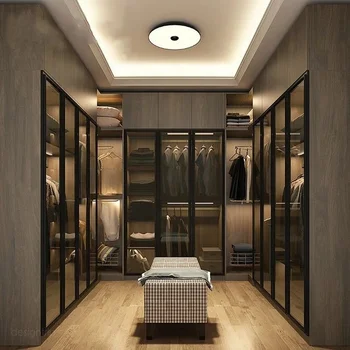 Top Quality Modern Simple Light Luxury Small Household Bedroom Multi-Functional Wardrobe Closet Built In Wall Wardrobe