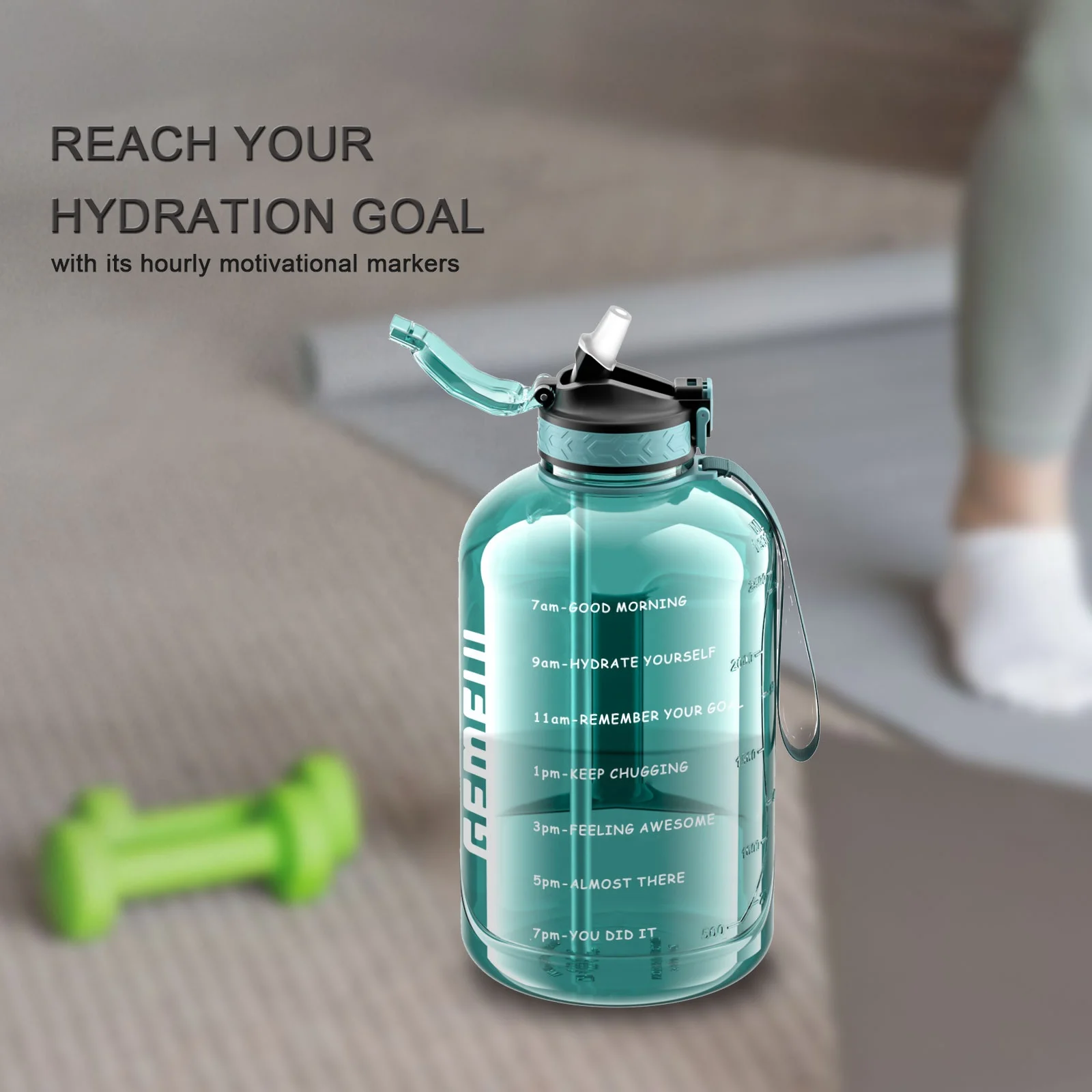 720°DGREE Water Bottle 2l "uberBottle" SoftTouch Sieve - BPA-Free, Leakproof, Reusable Drinking Bottle - XXL Sports Bottle For All Day Hydration, Gym, Fitness, Office, University, Hiking, Travel - View #5