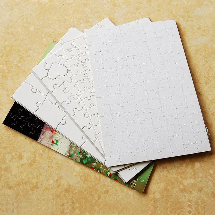 120pcs  DIY Personalized Paper Puzzle Photo Frame Sublimation Blanks A4 Jigsaw Puzzles