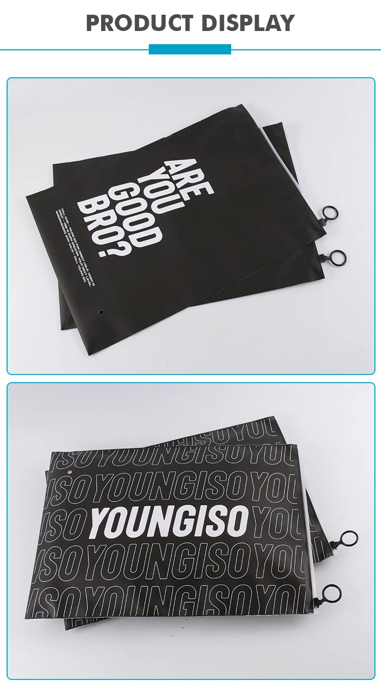 Custom Printed Logo CPE Plastic Slider Zipper Bags For Clothing Underwear T-Shirt Packaging