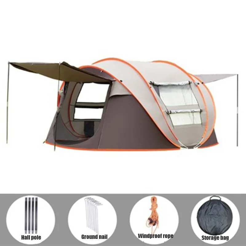 Automatic Sun Shelter Waterproof Travel Pop Up Family Tent Outdoor Luxury Large Camping Tent for 5-8 persons factory