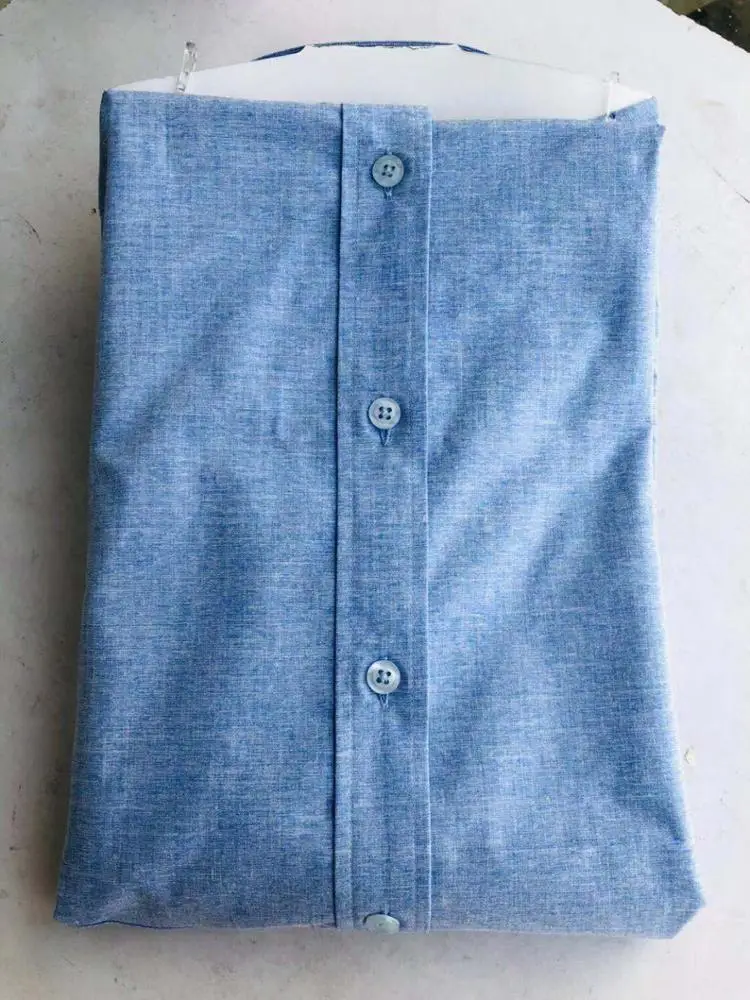 Mens Cotton/polyester/spandex Solid Dress Shirt . Fused Shirt , Button up