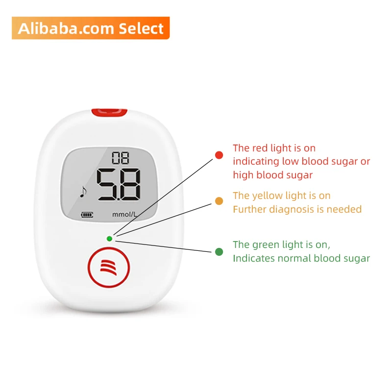 non invasive glucometer with voice reminder and precise test results for diabetic people glucometer test strips