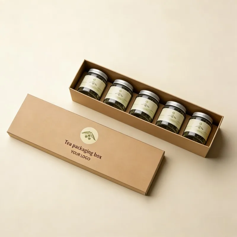 Scatola regalo premium all'ingrosso per confezionamento di bottiglie di tè, scatola realizzata con materiali riciclati, imballaggio sostenibile, cartone, empaque
