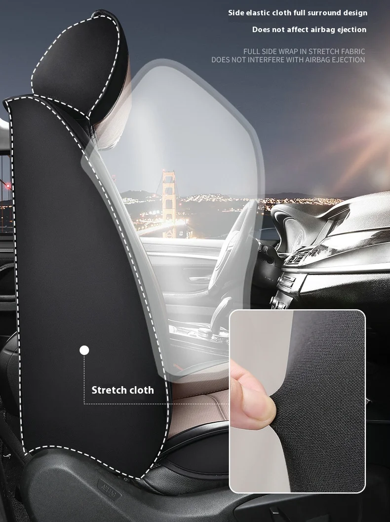 Napapi Fully Surrounded Leather Car Seat Cover Easy-Care Front Cushion for General Motors Four Seasons Modern Durable City Polo 15