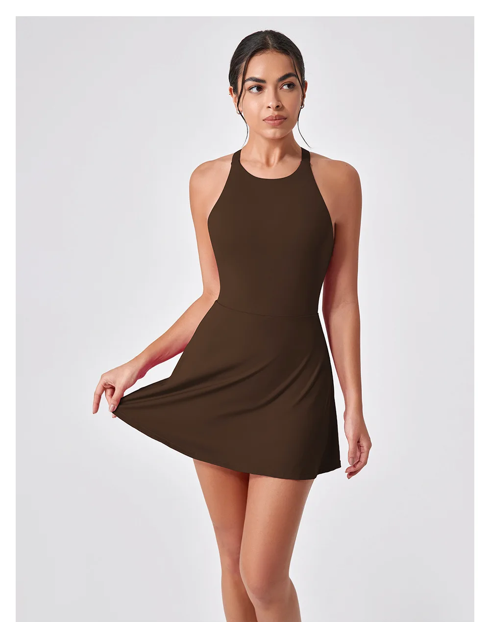 2025 New Arrivals Womens Custom Logo Athletic Dresses Built-In Bra Workout  Golf Exercise Dress With Shorts Tennis Skirts