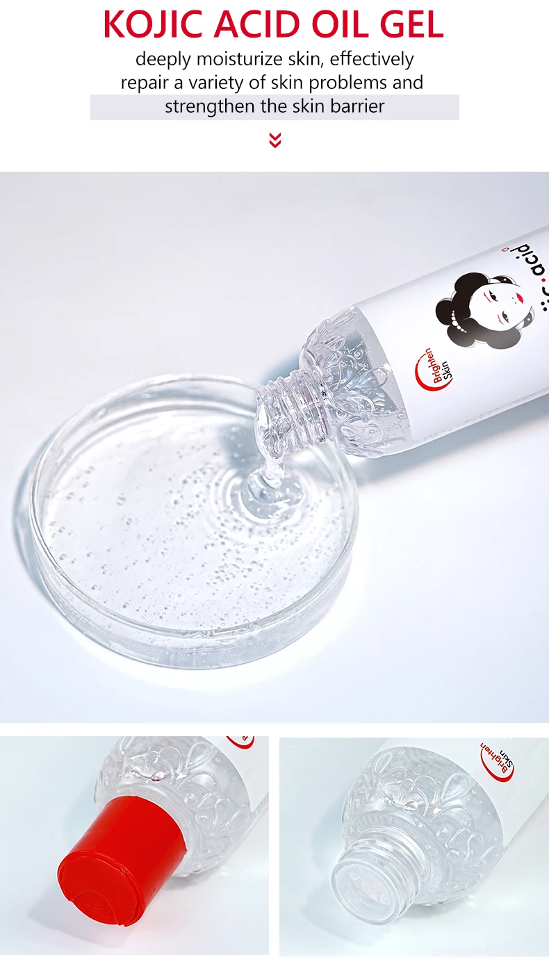 Natural Kojic Acid Skin Oil Gel Argan Oil Deep Moisturizing Skin Barrier Repair Glowing Face Brightening for Dry Face Body Skin