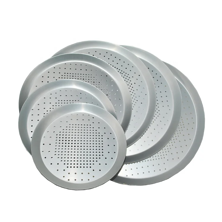 Perforated Pizza Pans with Holes Aluminum Alloy Round Food Network Pizza  Crisper Pan Pizza Baking Tray Bakeware