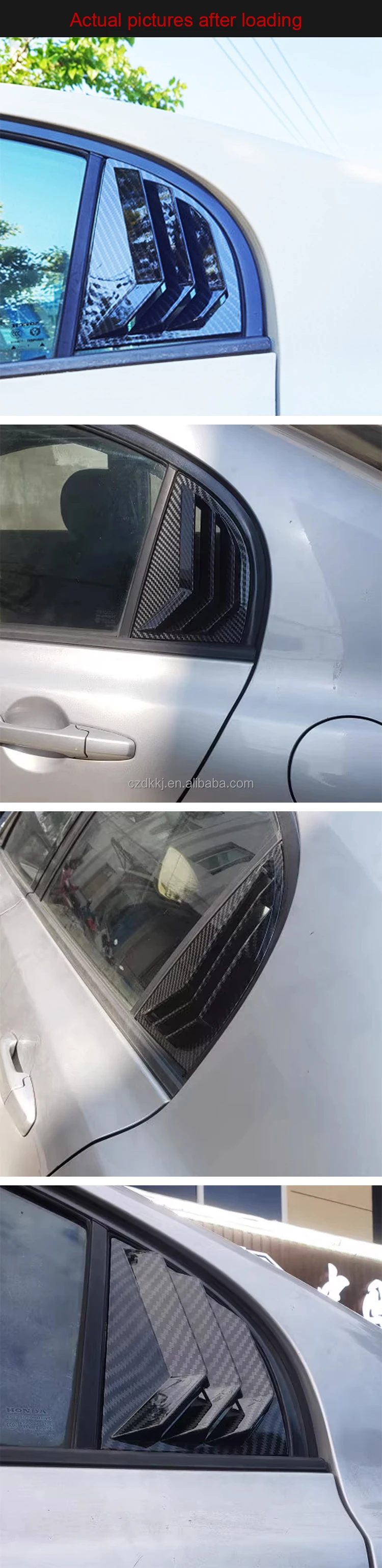 Air Vent Sun Shade Vent Gloss Black Abs Cover Side Window Louvers For