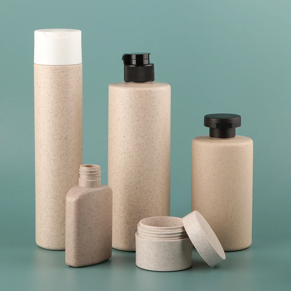 Environmental air 60ml To500ml Cosmetic Packaging Recyclable Biodegradable Plastic Wheatgrass Plastic Pump Emulsion Bottle