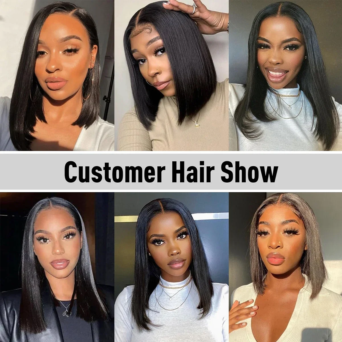 Bob Perücke Echthaar Lace Front Mit Natürlicher Dichte_voghion.com