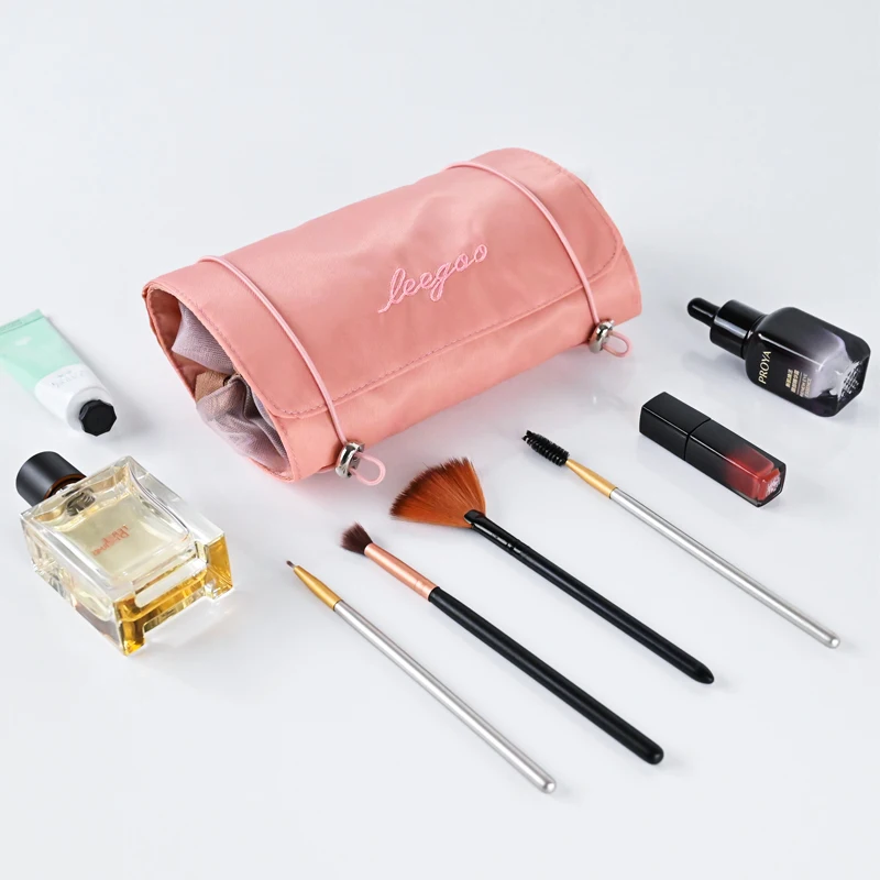 Iso Bsci Lvmh Professional Nylon Quilted Leather Canvas Makeup Pouch