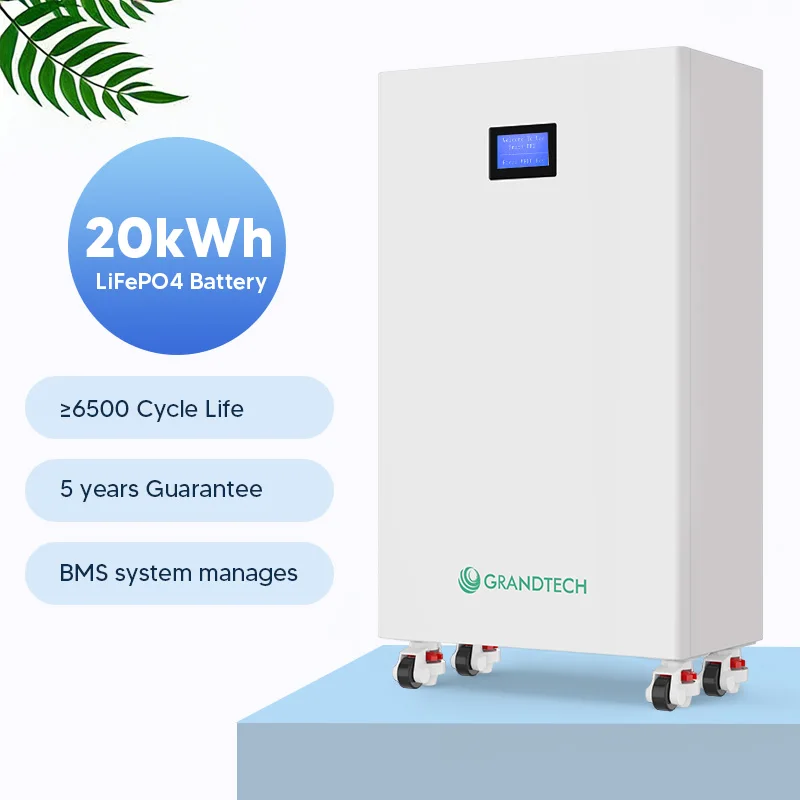 OEM, 6500 ta tsikl, 48 V / 51,2 V, 400 Ah, 15 kWh / 20 kWh quyosh litiy-ion akkumulyatori, energiya saqlash tizimi, devorga osiladigan LiFePO4 akkumulyatorlar
