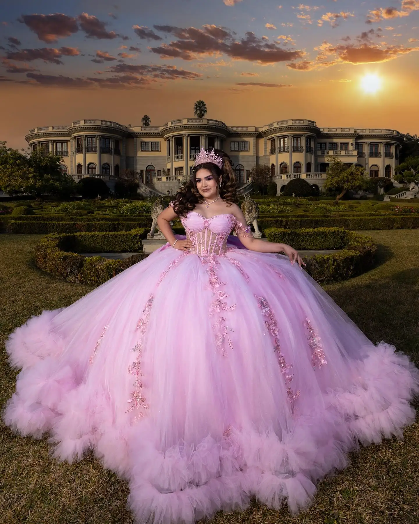 strapless open back dress Little Adventures 41200 Royal Pink Princess Doll Dress main image 0