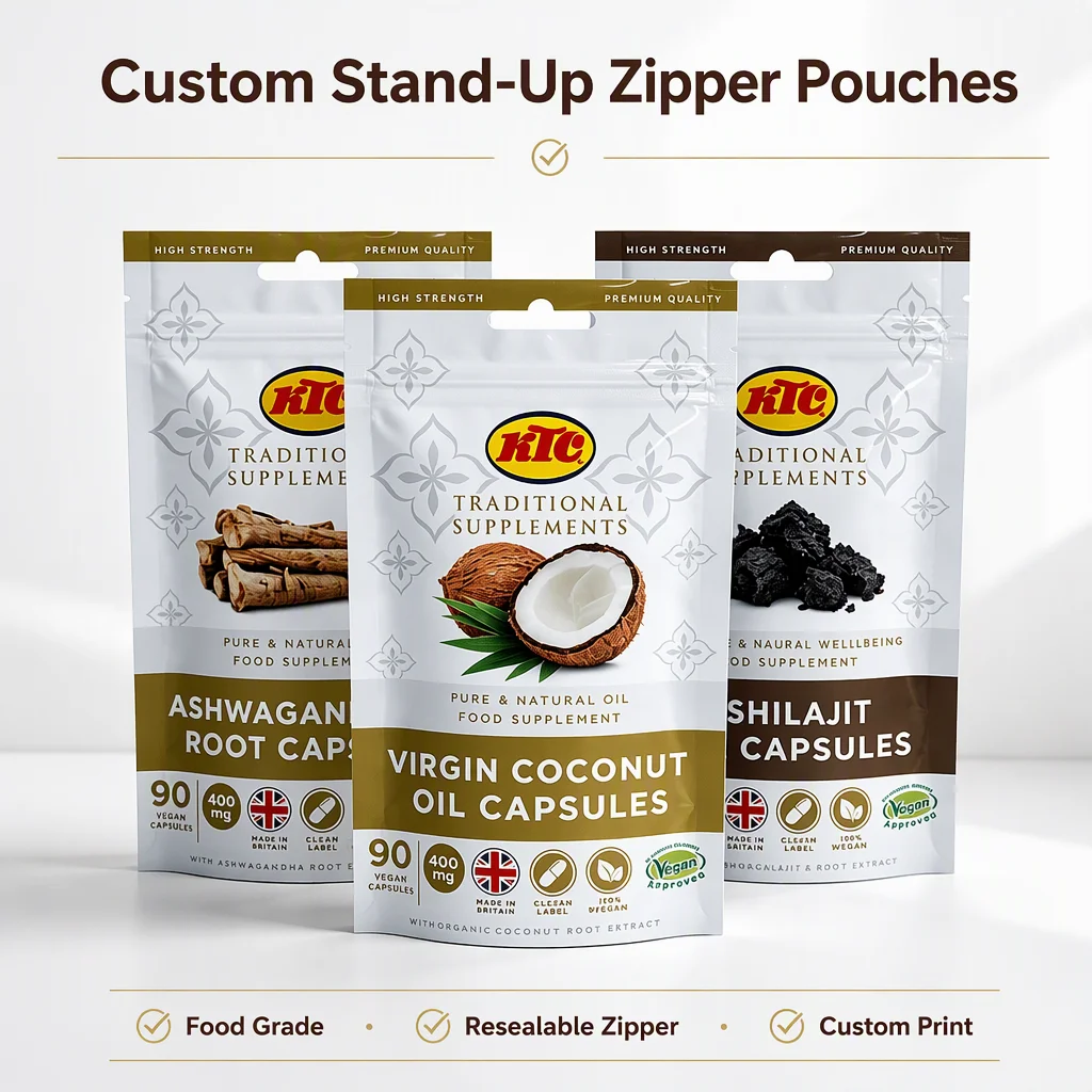 Aluminum Foil Stand up Pouch Smell Proof Zip Lock Bag for Cracker Snack Candy Custom Printed Leak Proof Wholesale