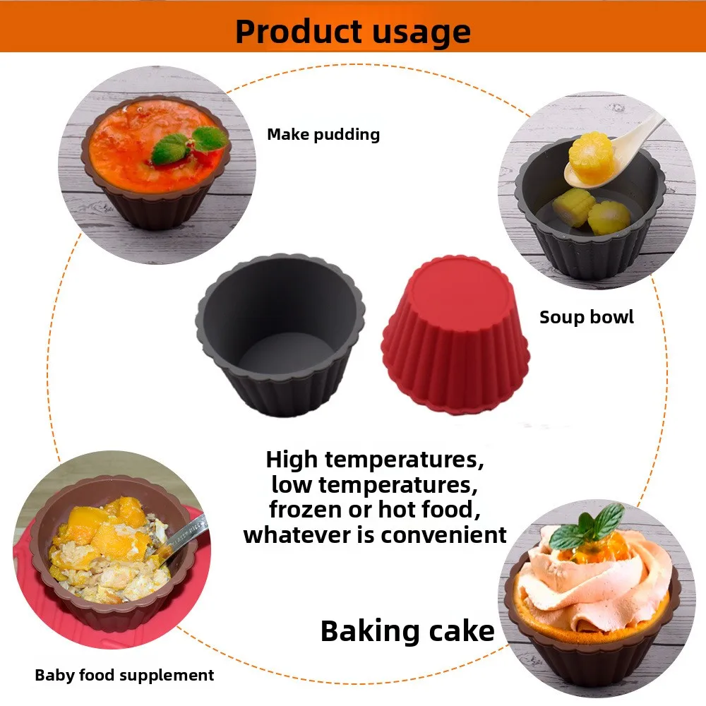 Portable Anti-Fall Silicone Snack Bowl High Temperature Resistant Cake Tools for Outdoor Children's Food Hot Melt Wax Mold details