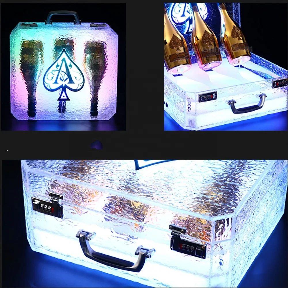 Ice Rock 3 bottles Rechargeable LED Ace of Spade Glorifier Box