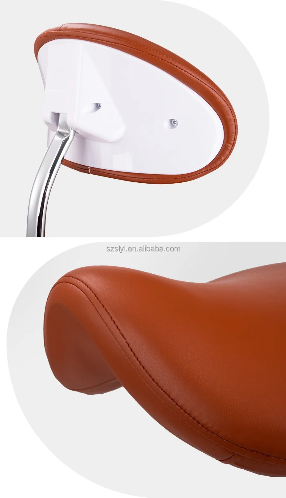 Ergonomic Dental Stool PU Leather Assistant Saddle Chair for Hospitals Dental Doctor Stool