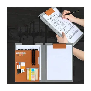 Wholesale A4 Padfolio PU Leather Folder Custom logo Organizer Drawing White Board File Clip Writing Notepad with Magnetic