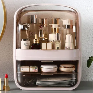 Large-Capacity Casual Internet Celebrity Cosmetics Storage Box Household Desktop Dust-Proof Dressing Table Organizer for