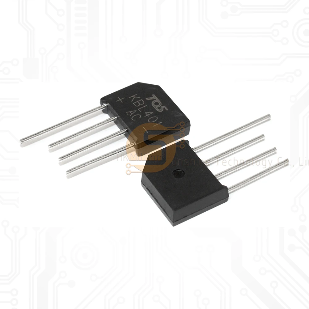 KBL401 High Efficiency 4A 100V KBL Bridge Rectifier Low Forward Voltage Drop for Power Supplies Chargers ICs Product Category