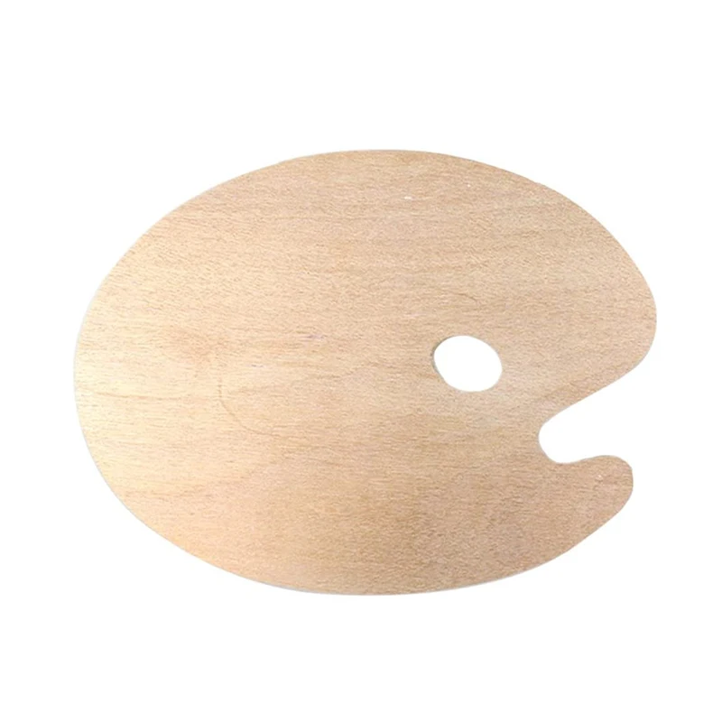 Bview Art Natural Wood Oval Shape Painting Palette Tray For