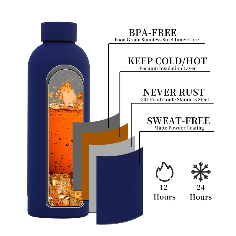 Customized Color Logo Reusable Gym Sport Metal Bottles Sublimation Stainless Steel Vacuum Flasks Thermos Drinking Water Bottle