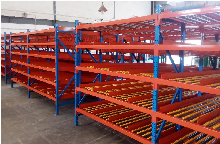 Sliding Sorting Fluent Shelf Lean Tube Goods Rack Warehouse Roller Type ...