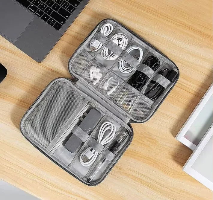 product laudtec custom logo portable travel cable organizer bag watch strap holder  cord storage cases simple business bags yxj40-8
