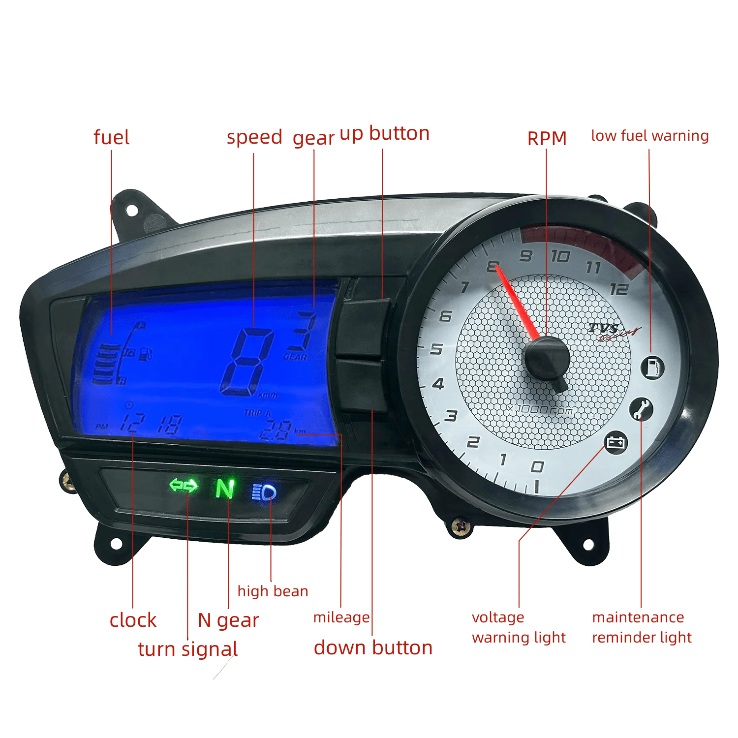 Digital Meter Apache Speedometer Price Tvs Apache Rtr 160 Display
