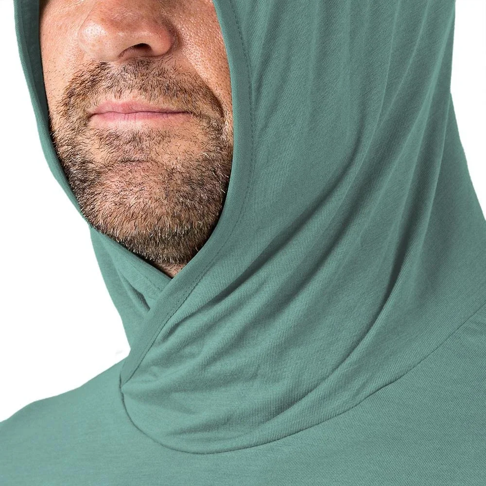 Men'S UPF50+ Bamboo Polyester Custom Color Outdoor Sun Block UV Fishing Wear Long Sleeve Hoodie Fishing Shirt supplier