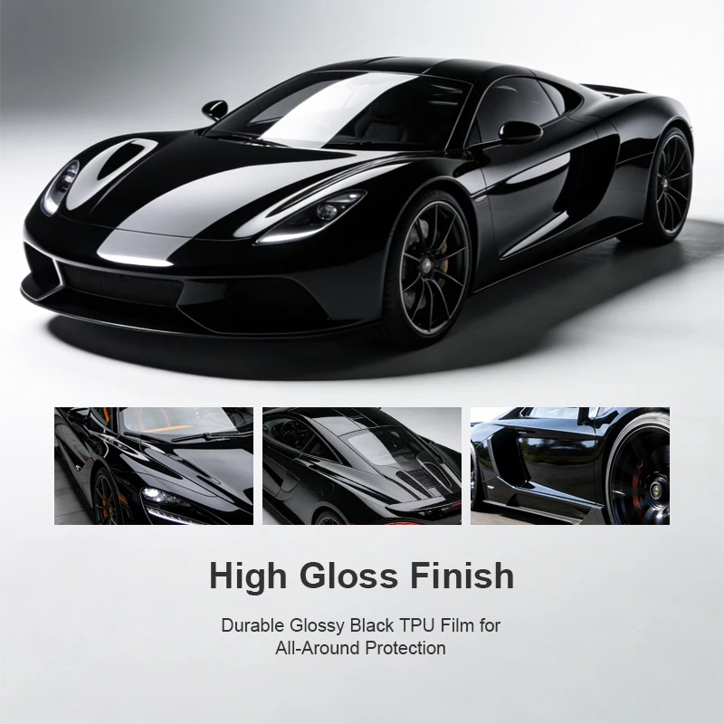 Satin Black Car Wrap Film Premium Vinyl Wrap Film Air Release Easy Apply Automotive Color Change