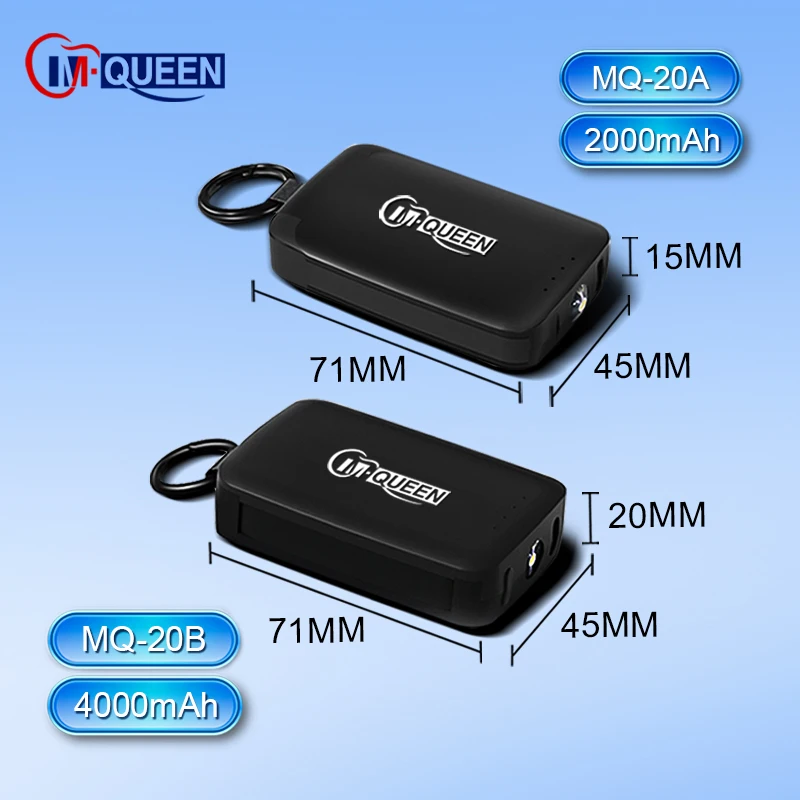 Custom Logo Portable Charger 2000Mah Key Chain Mobile Mini PowerBank Built in Charging Cable Small Power Bank