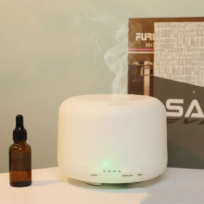 Newest 500ml Electric Aromatherapy Purifier Essential Oil Wood Aromatic 7 Led Color Air Humidifier Aroma Diffuser