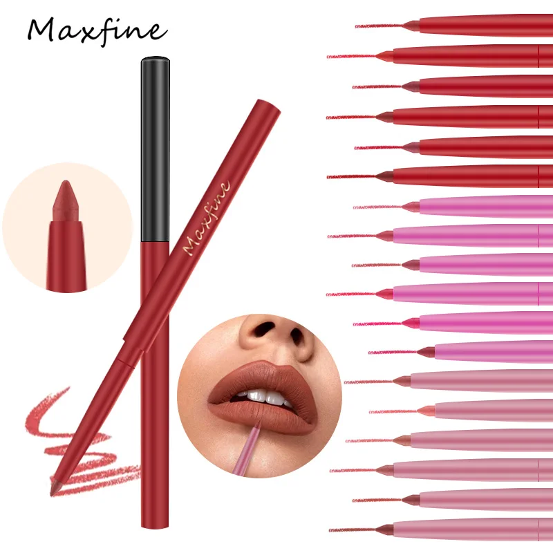 Retractable Smooth Application Creamy Color Slim Matte Gel Lip Liner Pencils
