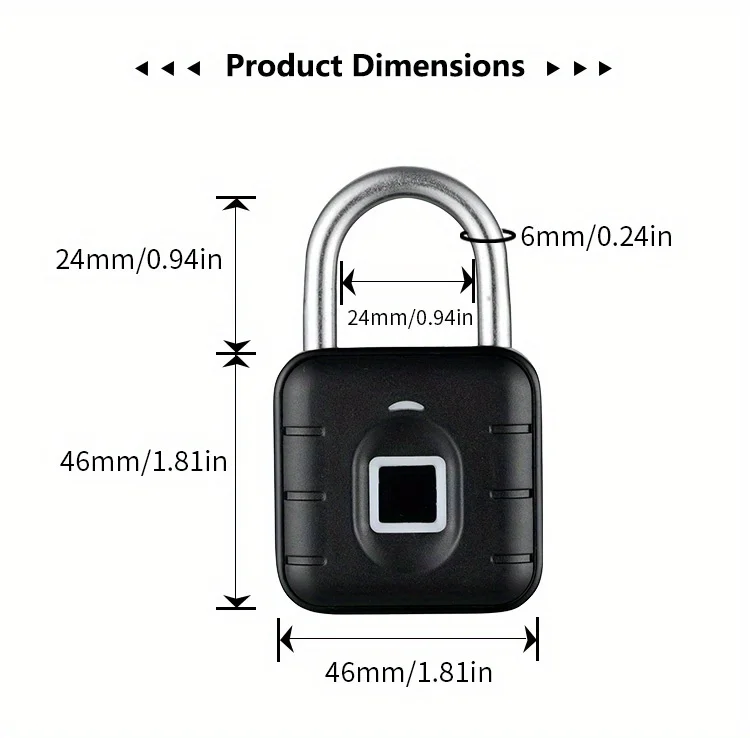 OEM Security Keyless Waterproof AntiTheft Intelligent Padlock Safety Electronic Smart Fingerprint Travel Hotel Locks Portable