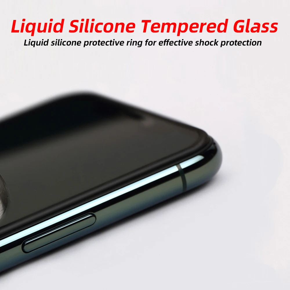 Screen Protector HD Silicone Edge Tempered Glass for iPhone 16 15 Pro Max 14 13 12 11 Rubber Screen Protector