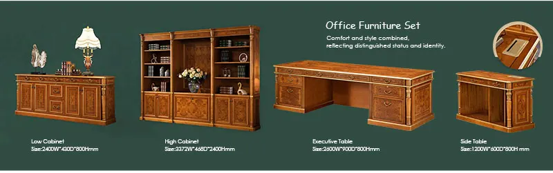 Arabian-style Luxurious Exclusive Solid Wood Classic Manager Executive Desk Workstations Boss Royal Office Furniture