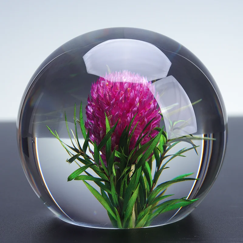 product wholesale new arrive 3d animal flower design crystal ball with base led light lamp for promotional gift-40