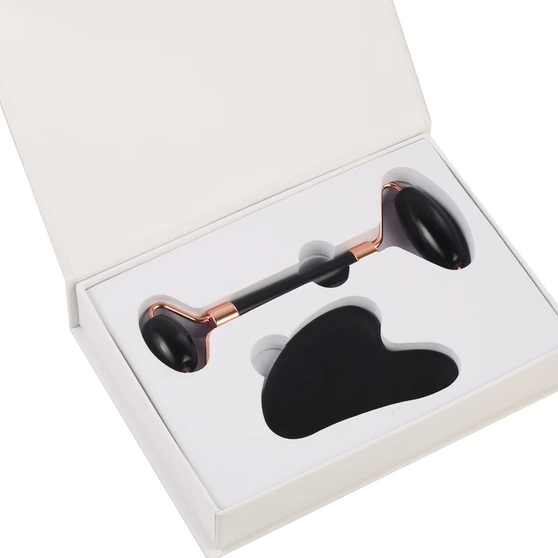 hot products Face Skin massager rose quartz roller Gua Sha Mask Brush jade roller gua sha set