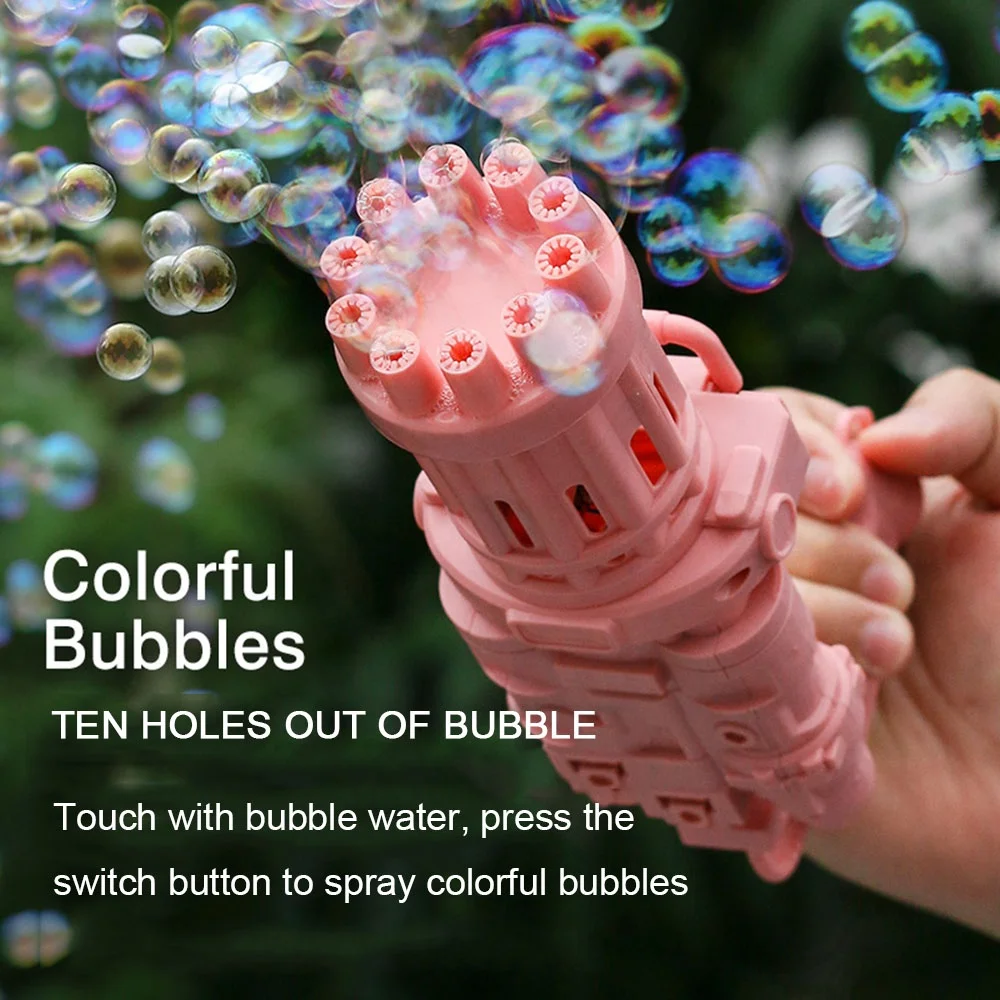 Новинка 2021, электрическая пластиковая воздуходувка Гатлин, пузырьковый аппарат с восемью отверстиями, игрушечный пистолет Гатлинга для детей