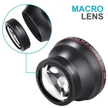 Neewer 52MM 0.43X HD Wide Angle Lens Macro Close-Up Portion Lens No Distortion Digital High Definition for  DSLR Camera product image