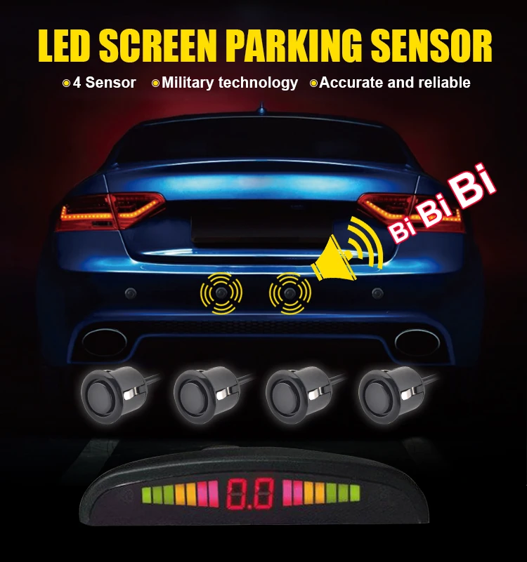 4 Sensors Car Parking Sensors System Reverse Camera With Parking Sensor
