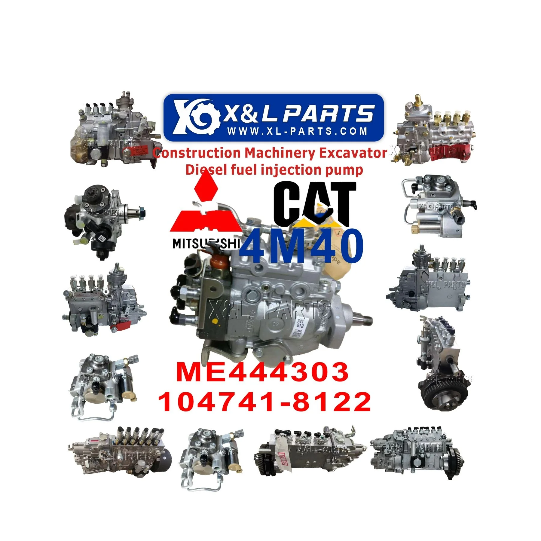XL- Parts 4M40 Fuel Injection Pump 104741-8122 ME444303 Fits E307