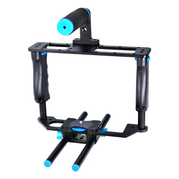 Yelangu Aluminum Camera Video Cage Kit With Video Cage Top Hand Grip15mm Rod for Canon 5D Mark II/ 5D Mark III detail image